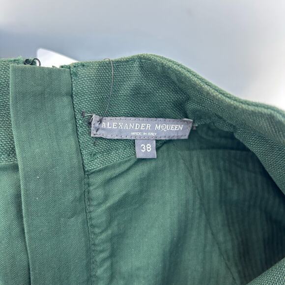 Alexander McQueen Fall Winter 18 Army Green Structured Midi Dress 38 Runway - Picture 12 of 13